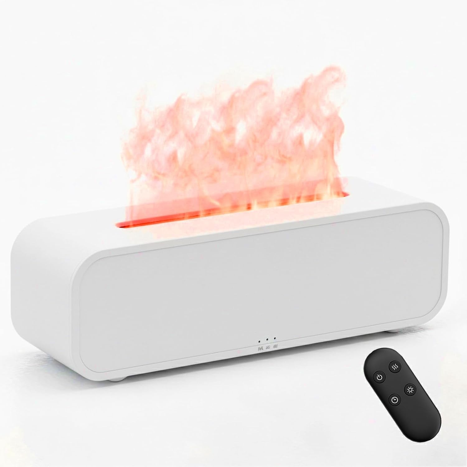 QKTYB Difusor Aceites Esenciales Flame Con 7 Colores,Activado Por Música Humidificador De Aire Control Remoto, Sin Agua Apagado Automático Aceites Esenciales 3 Configuraciones De Tiempo 250Ml