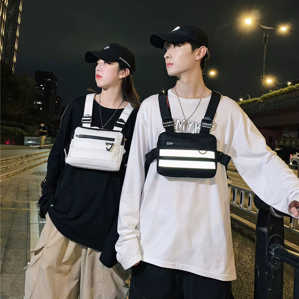 Multi-Function Chest Bags Men Women Oxford Cloth Vest Hip-Hop Street Belt Pouch