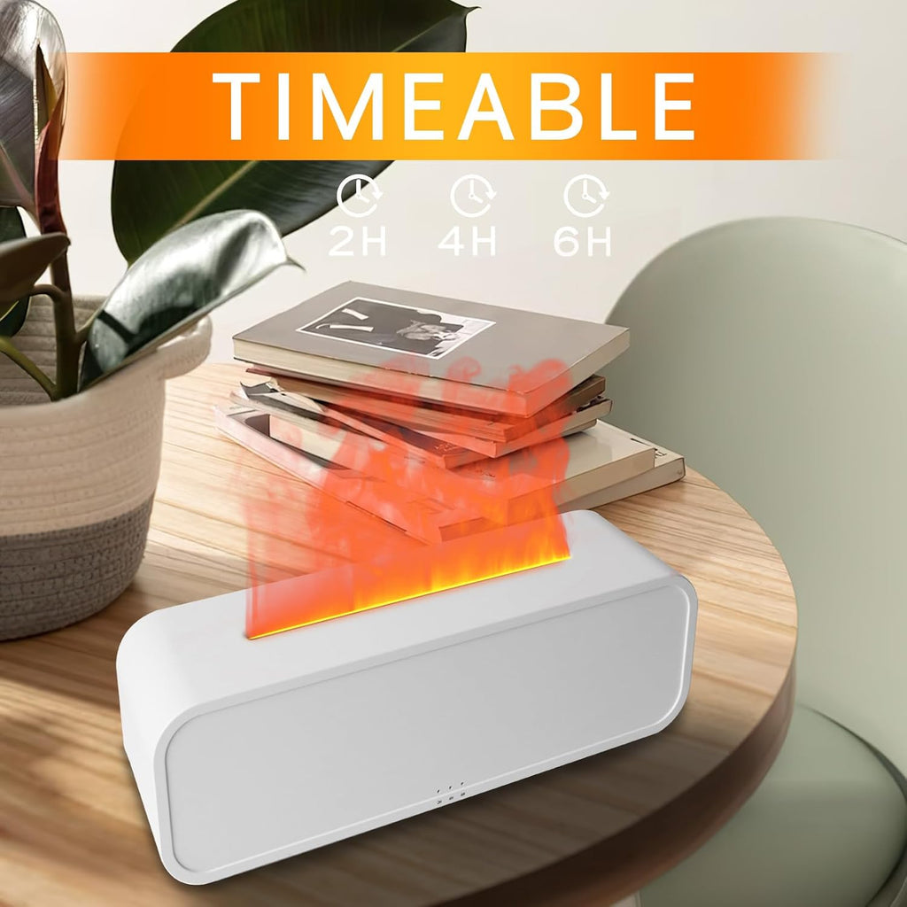 QKTYB Difusor Aceites Esenciales Flame Con 7 Colores,Activado Por Música Humidificador De Aire Control Remoto, Sin Agua Apagado Automático Aceites Esenciales 3 Configuraciones De Tiempo 250Ml